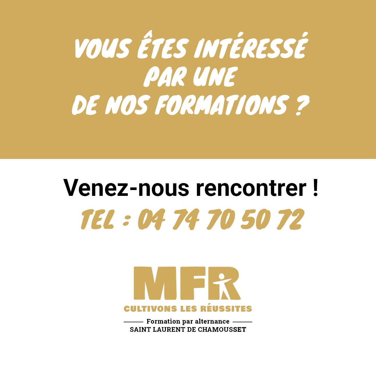 En recherche d'une formation ? MFR St Laurent de Chamousset.